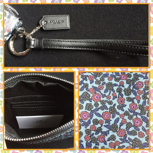 Authentic Large Coach floral leather wristlet - Picture 2 of 3